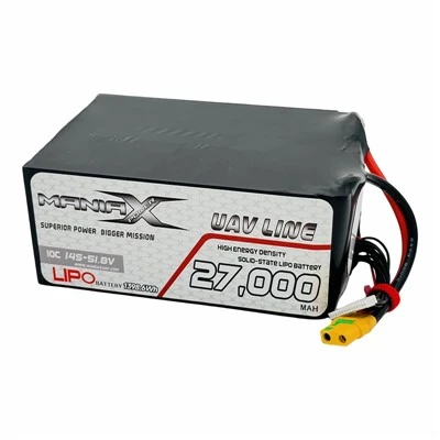 ManiaX Solid-Lipo Keadaan 14S-51.8V 27,000mAH 10C Dron & Bateri UAV